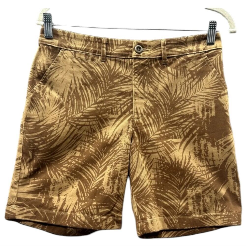 Garnet Hill Women's Salt Washed Chino Shorts Beachwood Palm‎ Brown Sz 10 Medium